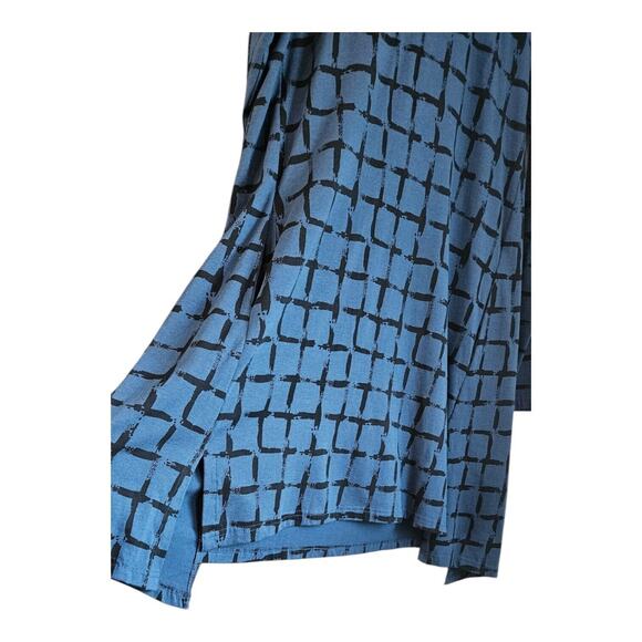 Snapdragon & Twig Dress Size Sm Blue Grid Pattern Asymmetrical Lagenlook Cowl... - Picture 6 of 11
